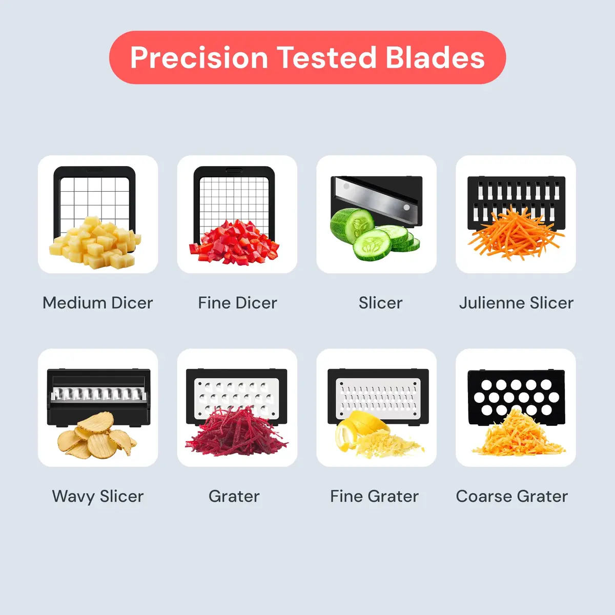 Fullstar Pro XL Vegetable Chopper & Mandoline Slicer 11-in-1 | 8 Stainless Steel Blades & Catch Tray - view 4