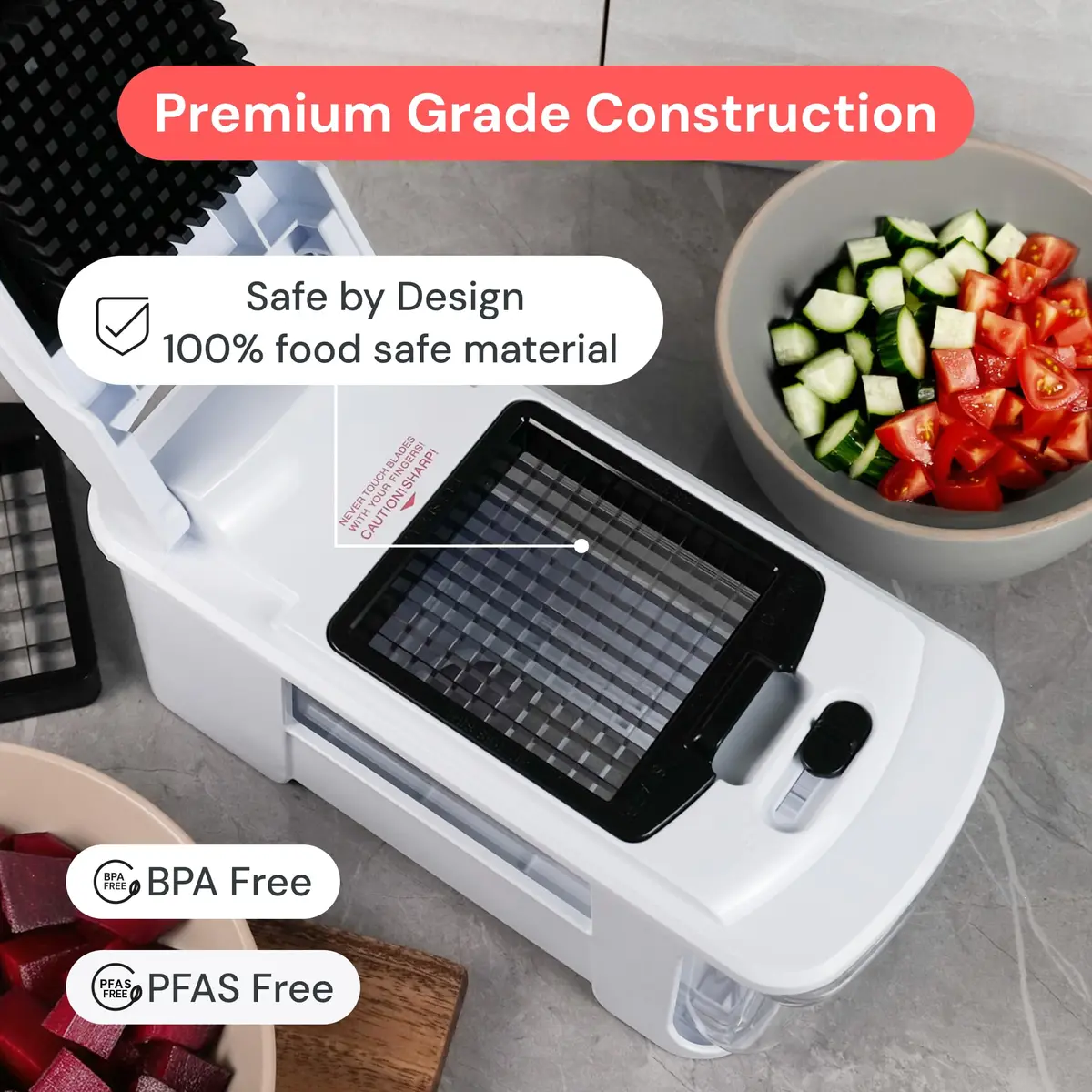 Fullstar Pro XL Vegetable Chopper & Mandoline Slicer 11-in-1 | 8 Stainless Steel Blades & Catch Tray - view 6