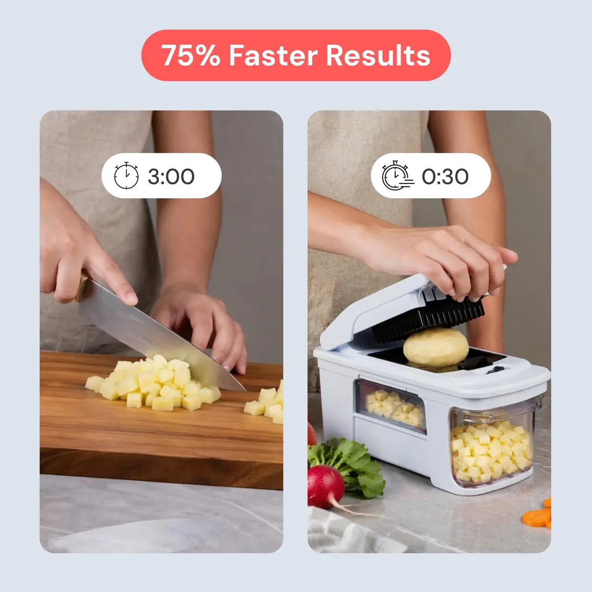Fullstar Pro XL Vegetable Chopper & Mandoline Slicer 11-in-1 | 8 Stainless Steel Blades & Catch Tray - view 7