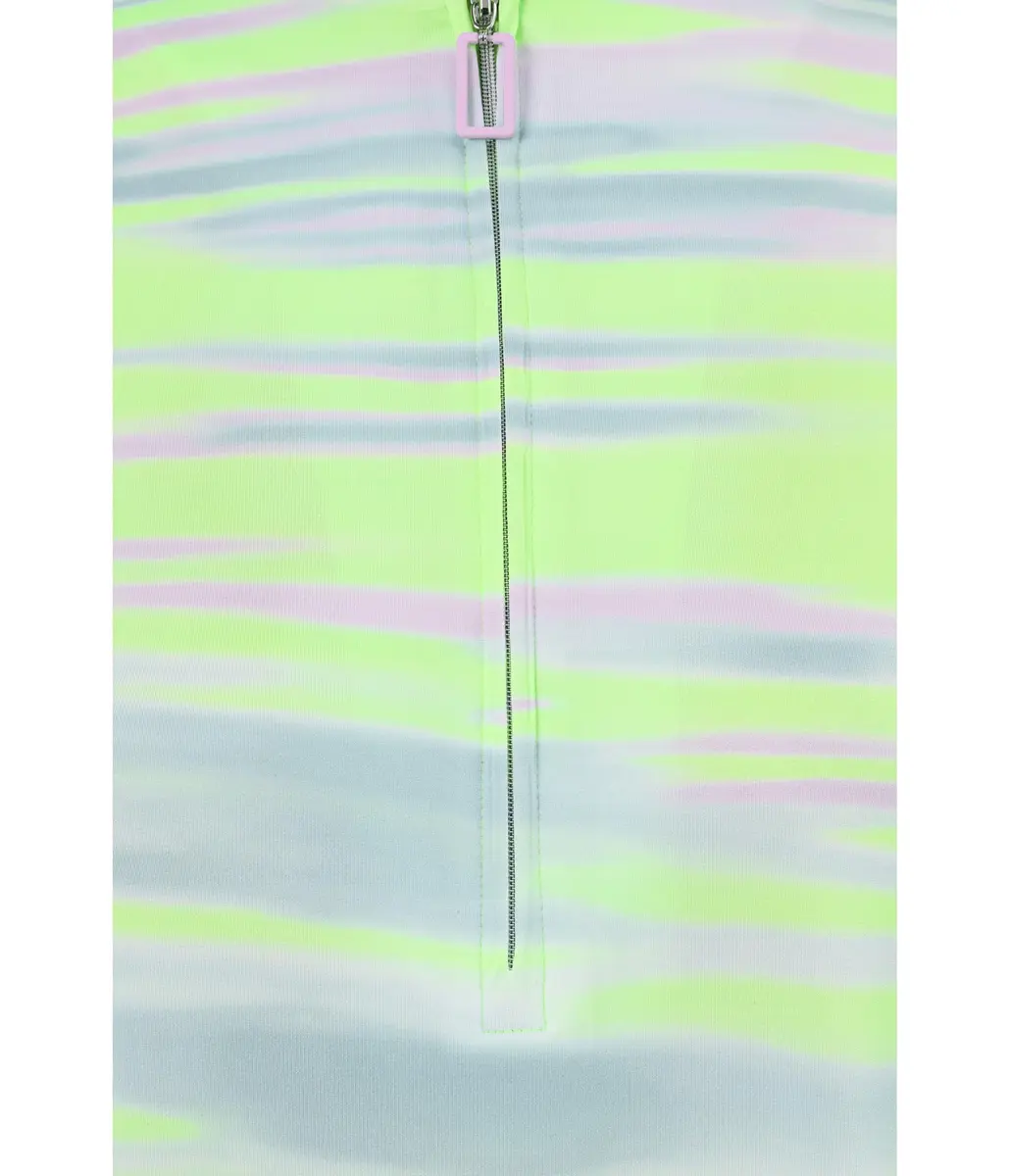 Jamie Sadock Painted Sunset Sleeveless Front Zip Yellow Small | Casual Women’s Tank Top - view 5