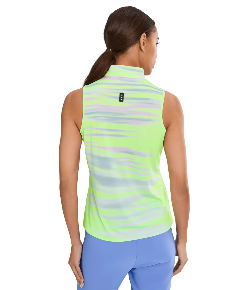 Jamie Sadock Painted Sunset Sleeveless Front Zip Yellow Small | Casual Women’s Tank Top - view 4