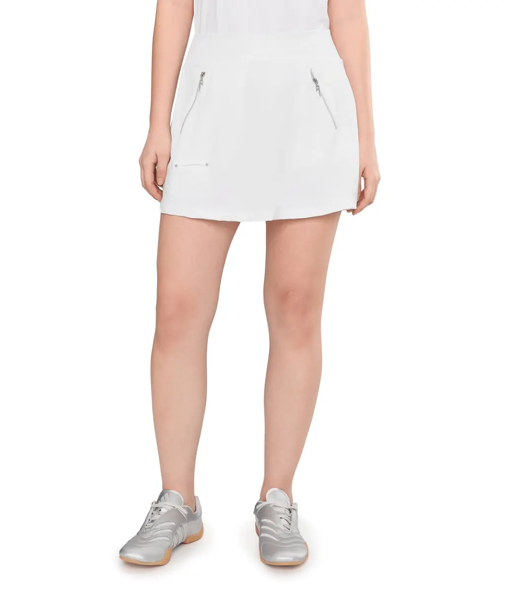 Jamie Sadock Women's 16" Skort with Built in Shorts | Tummy Tuck, White, Medium - main product image