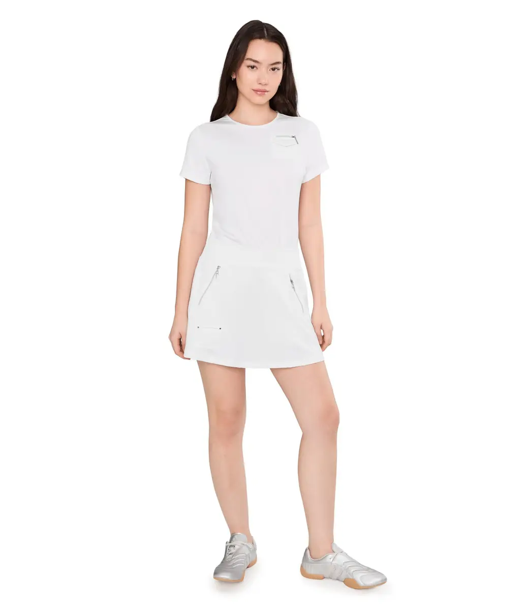 Jamie Sadock Women's 16" Skort with Built in Shorts | Tummy Tuck, White, Medium - view 2
