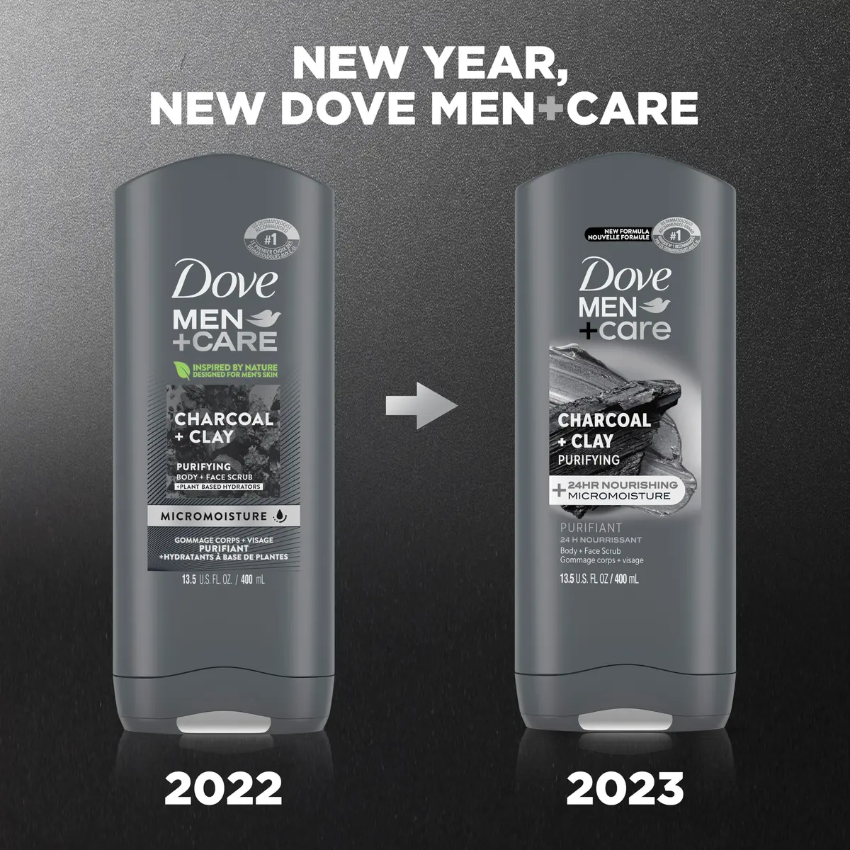 Dove Men+Care Charcoal + Clay Body & Face Wash 13.5oz Pack of 6 | Hydrates & Purifies Skin - view 4