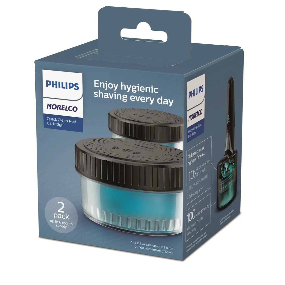 Norelco Philips Quick Clean Pod Cartridge 5.41 Fl Oz (Pack of 6) | Skin-Friendly Alcohol-Free Formula - view 10