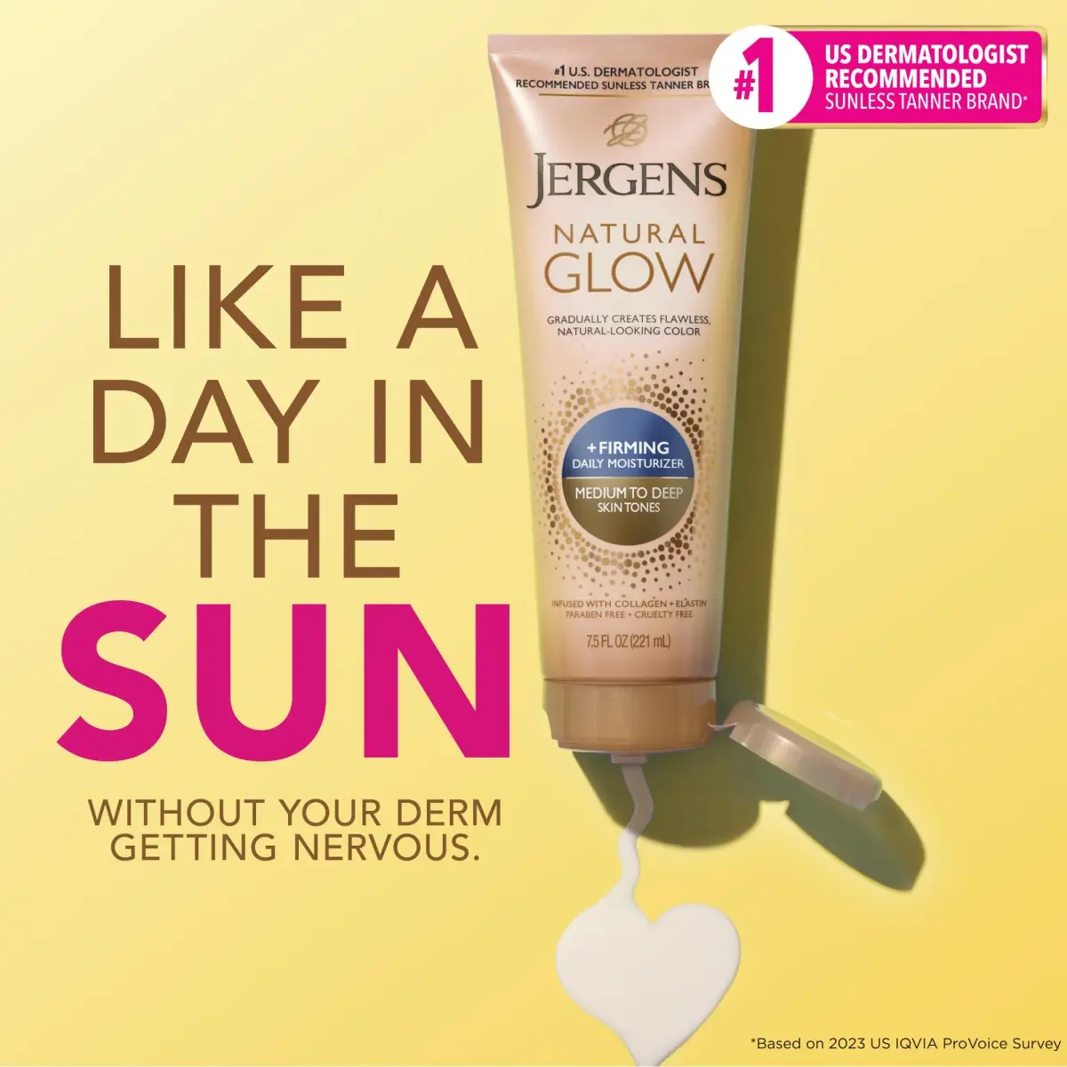Jergens Natural Glow +Firming Body Lotion, Medium to Deep Skin Tone, 7.5 Oz (222ml) Bottles (Pack of 4) | Gradual Self Tanner with Collagen & Elastin - view 3