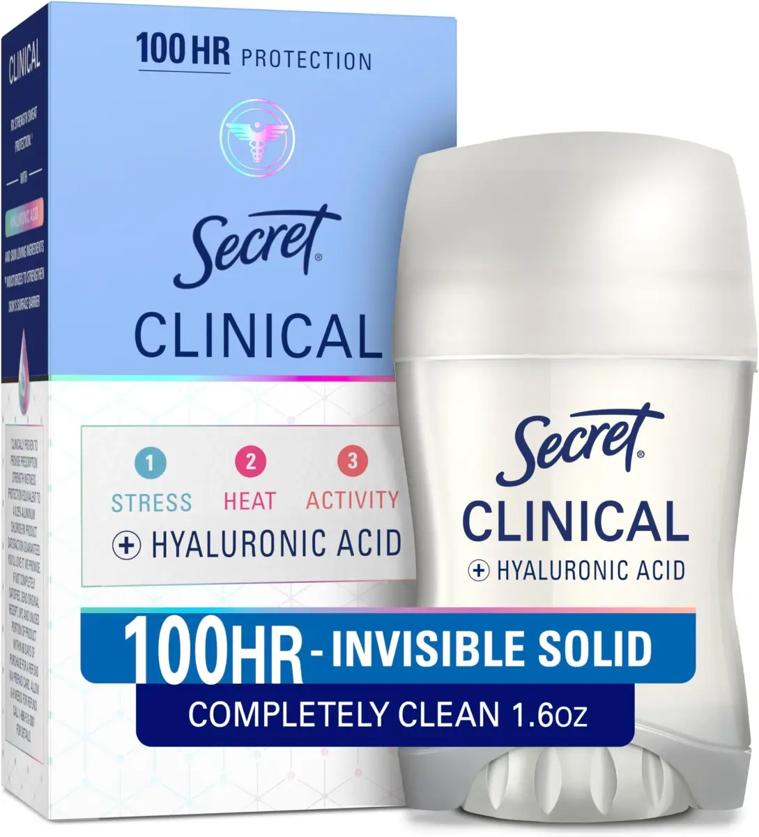 Secret Clinical Strength Antiperspirant Deodorant for Women, Invisible Solid, Completely Clean Scent, 19.2 oz (Pack of 12) | 72hr Sweat & Odor Protection - main product image