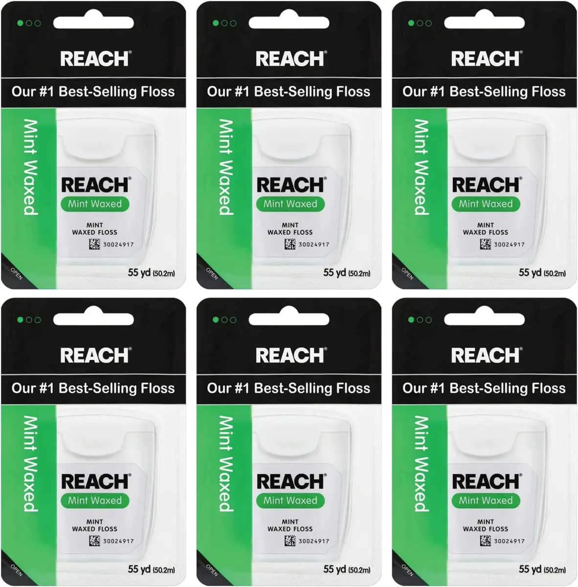 REACH Mint Waxed Dental Floss 165 Foot (5940 yd) | Shred Resistant, PFAS-Free, Dentist Recommended - main product image