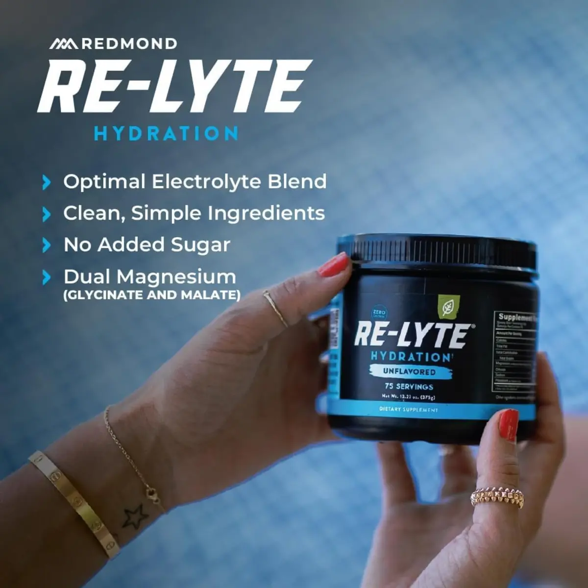 REDMOND Re-Lyte Sugar Free Electrolyte Powder Drink Mix (Unflavored) | Hydrates Naturally, Supports Muscle & Cell Function - view 4