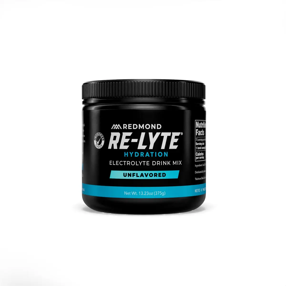 REDMOND Re-Lyte Sugar Free Electrolyte Powder Drink Mix (Unflavored) | Hydrates Naturally, Supports Muscle & Cell Function - main product image