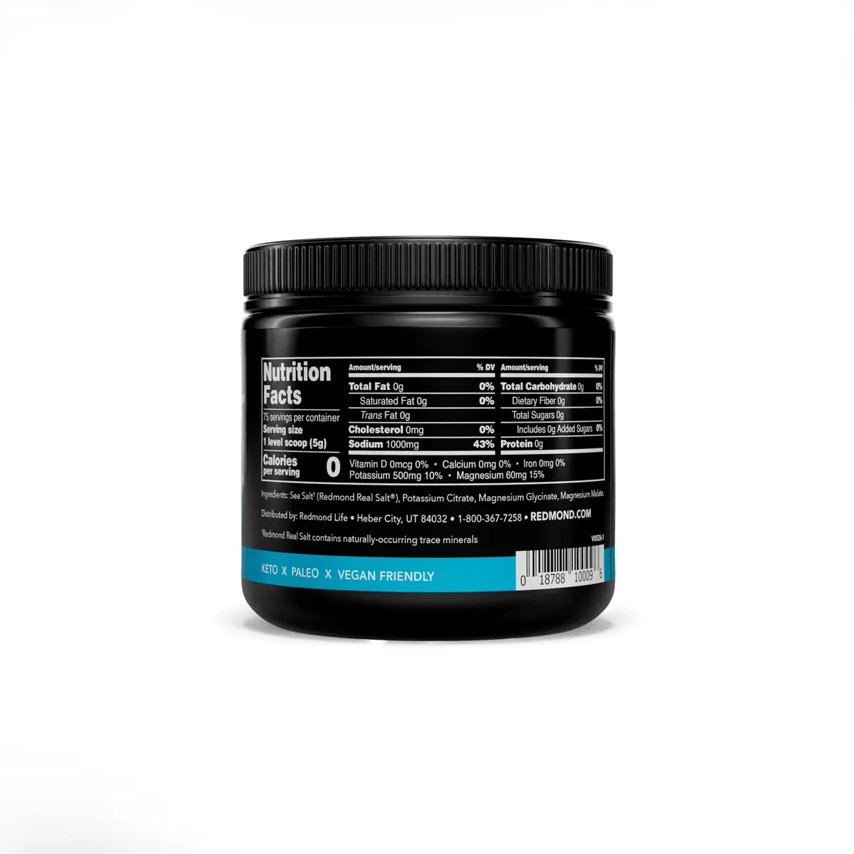 REDMOND Re-Lyte Sugar Free Electrolyte Powder Drink Mix (Unflavored) | Hydrates Naturally, Supports Muscle & Cell Function - view 2