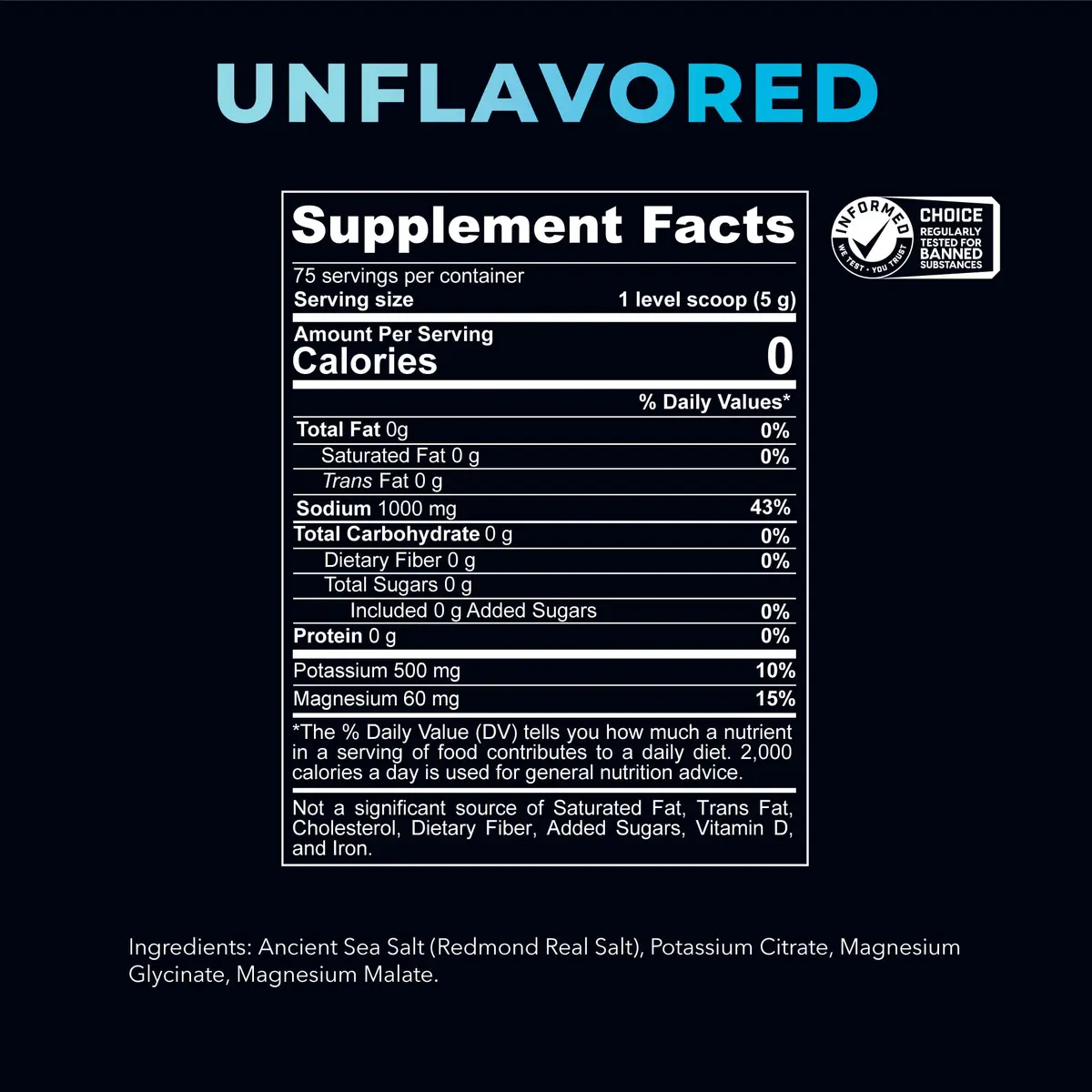 REDMOND Re-Lyte Sugar Free Electrolyte Powder Drink Mix (Unflavored) | Hydrates Naturally, Supports Muscle & Cell Function - view 3