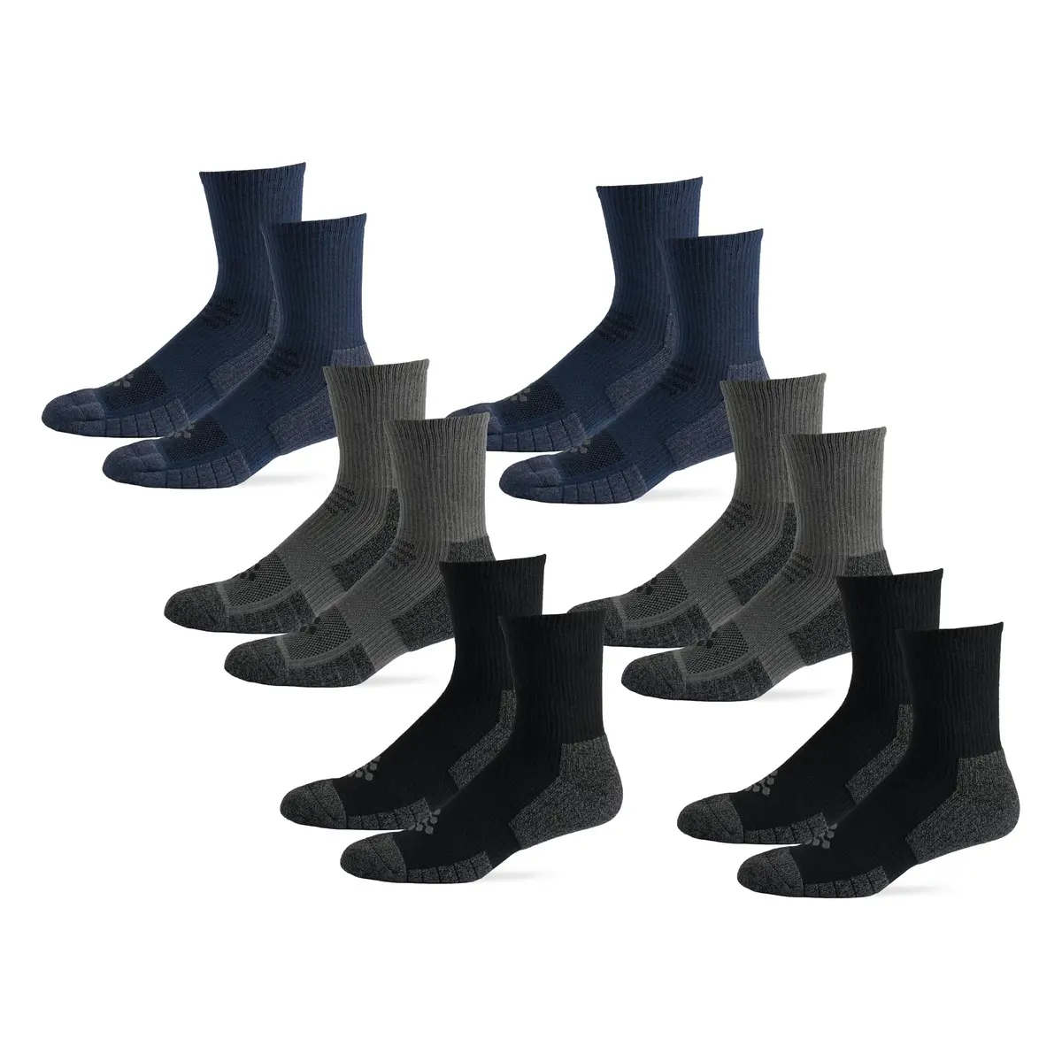 Grandview Hosiery LLC Flow Cushion High Impact Mid-Crew Socks 10-14.5 | Impact-Absorbing Athletic Socks for Men - main product image