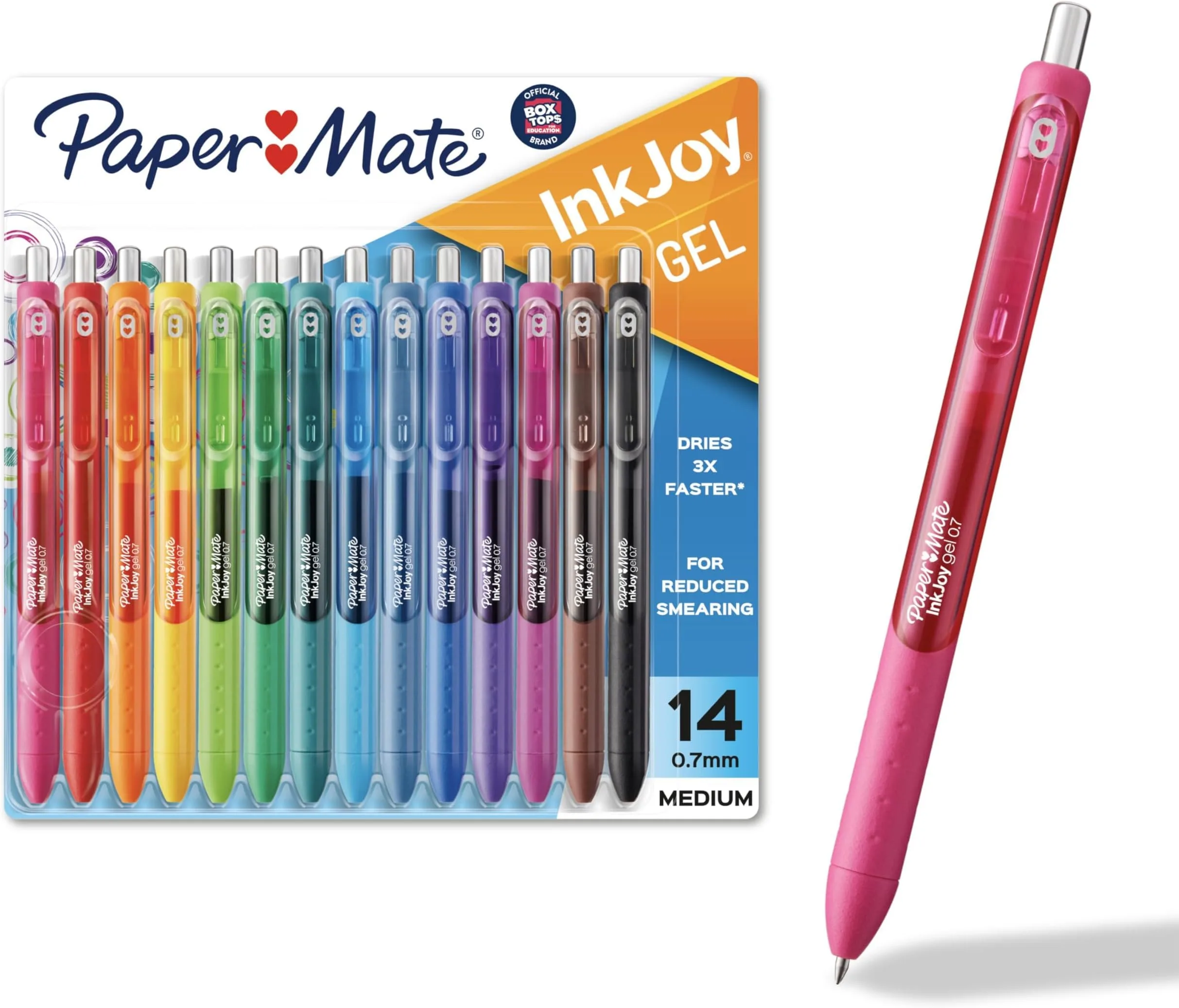 Paper Mate InkJoy Gel Pens, Assorted Colors, Medium Point (0.7mm), 14 Count (Pack of 12) | Smooth Writing for Students & Office - main product image