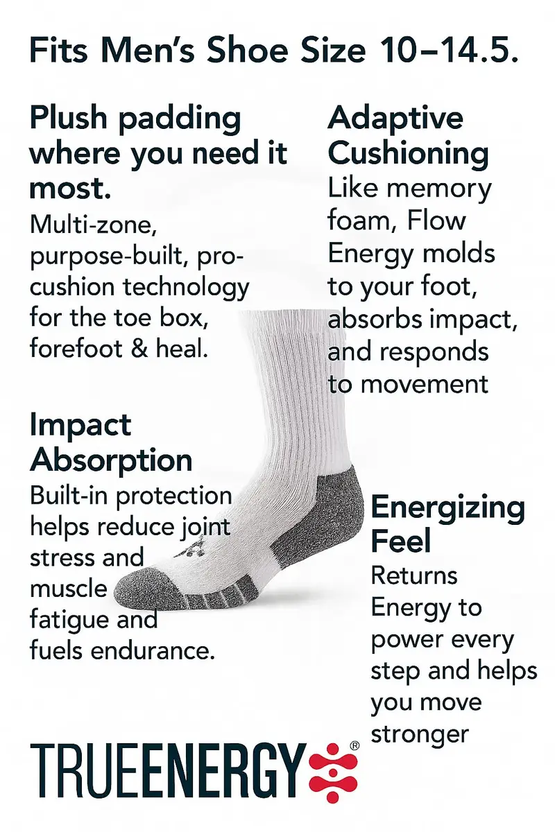 Grandview Hosiery LLC Flow Cushion High Impact Quarter Sock Large 10-14.5 | Impact Protection & Comfort - view 7