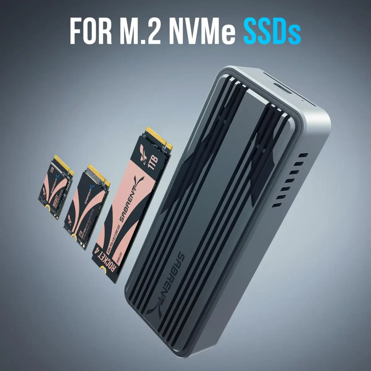SABRENT USB4 NVMe SSD Enclosure EC-U4TN | 3900MB/s Tool-Free External Drive Case for PCIe Gen4 SSDs - view 5
