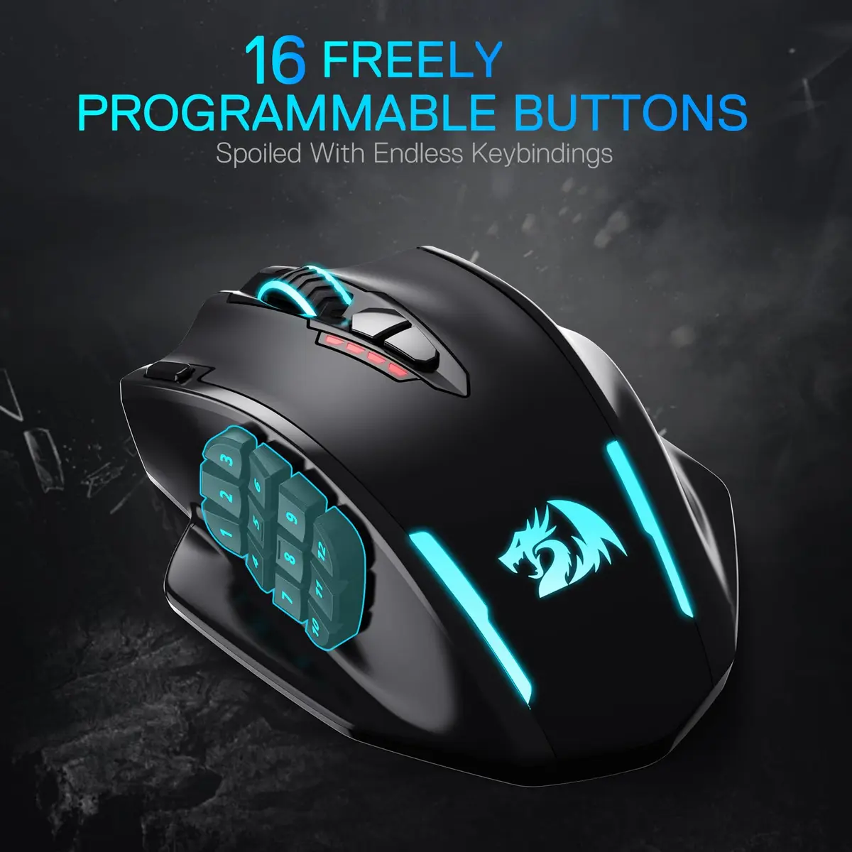 Redragon M913 MAX Wireless MMO Gaming Mouse 26000 DPI | 18 Programmable Buttons, 26000 DPI - view 3