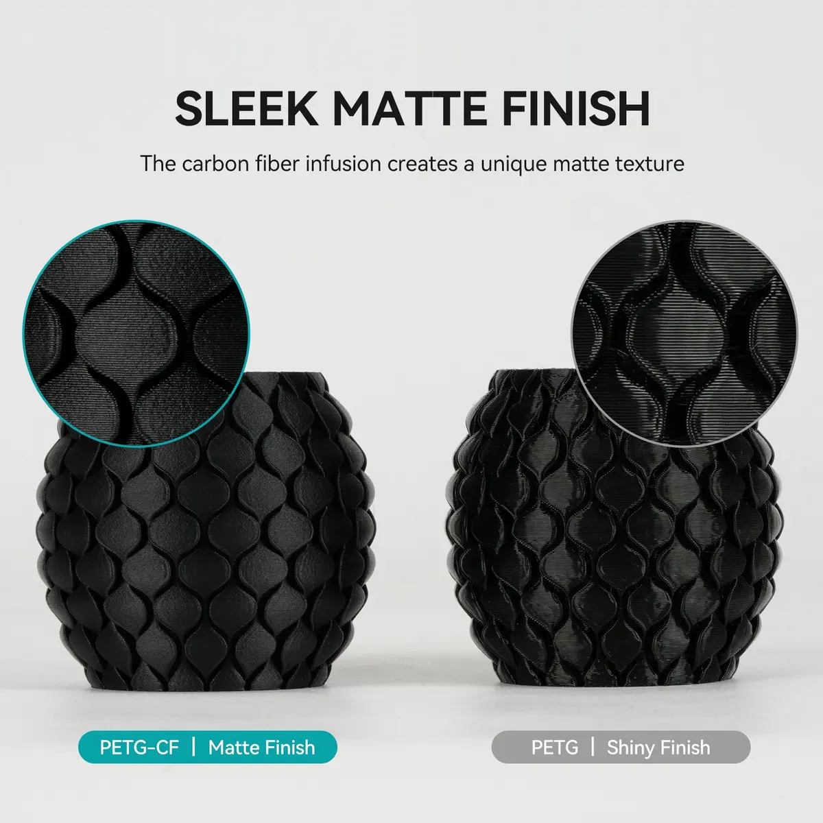 SUNLU Carbon Fiber PETG Filament 1.75mm Black 1kg (2.2lb) | Enhanced Toughness & Rigidity - view 5