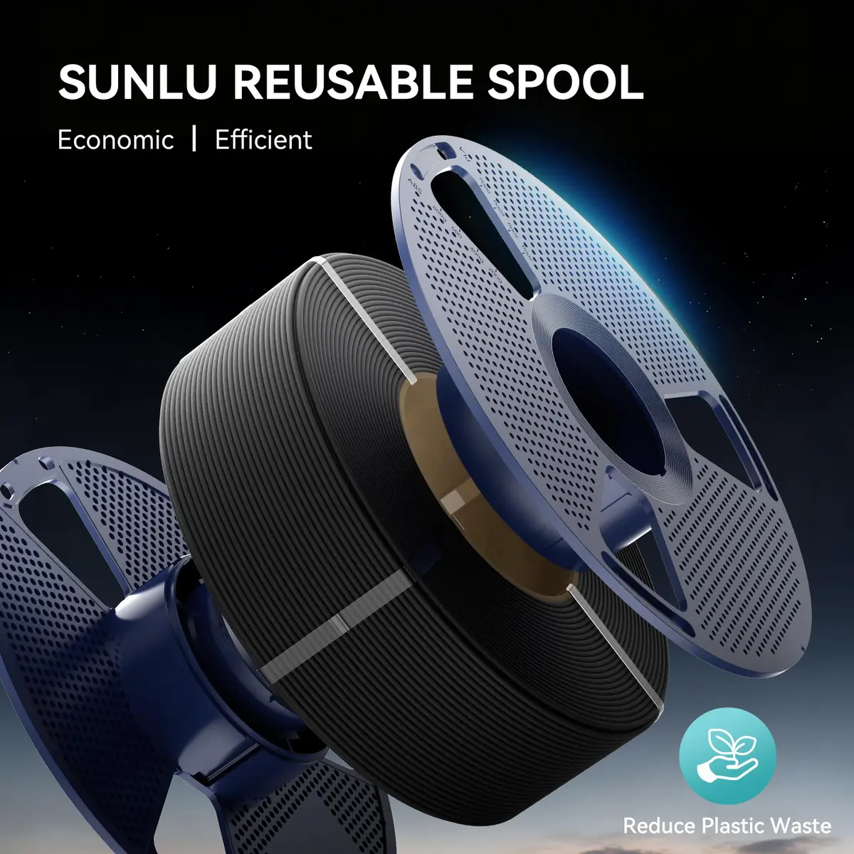 SUNLU Carbon Fiber PETG Filament 1.75mm Black 1kg (2.2lb) | Enhanced Toughness & Rigidity - view 8
