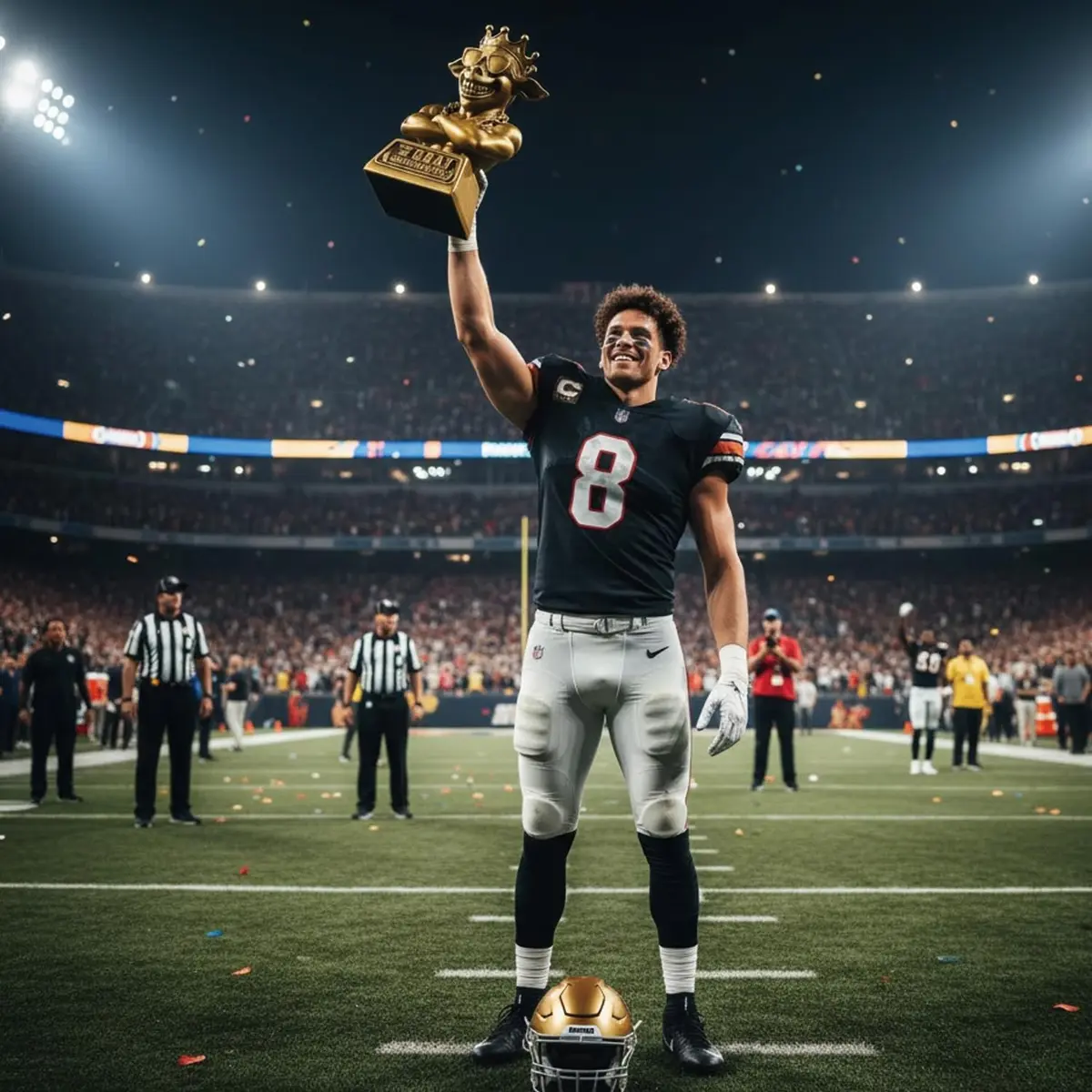 Mascotwish Muscle Goat Trophy – 9" G.O.A.T. with Muscle Resin Award for Fantasy Football, Office Desk, Best Player Trophy - view 9