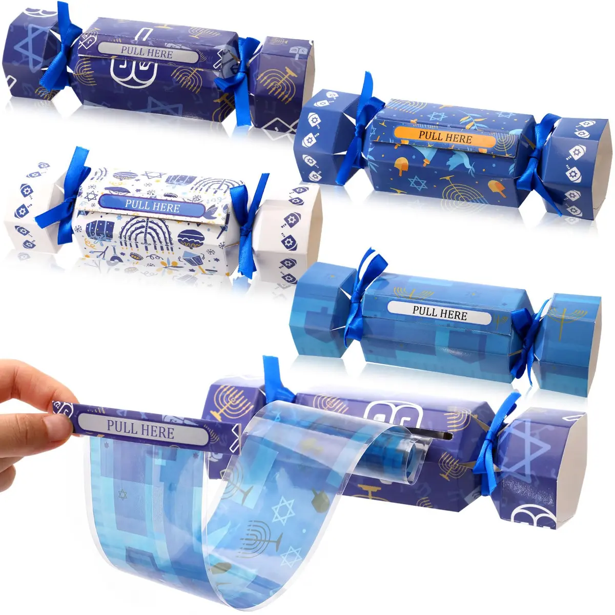 VioraWhite Hanukkah Money Pull Box Set | Festive Gift Boxes for Holiday Celebrations (70-120 chars) - main product image