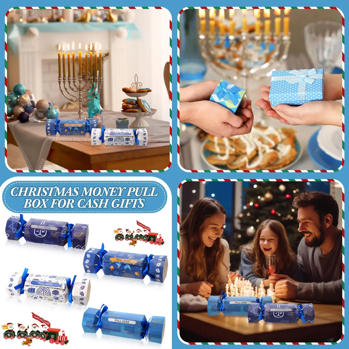 VioraWhite Hanukkah Money Pull Box Set | Festive Gift Boxes for Holiday Celebrations (70-120 chars) - view 6