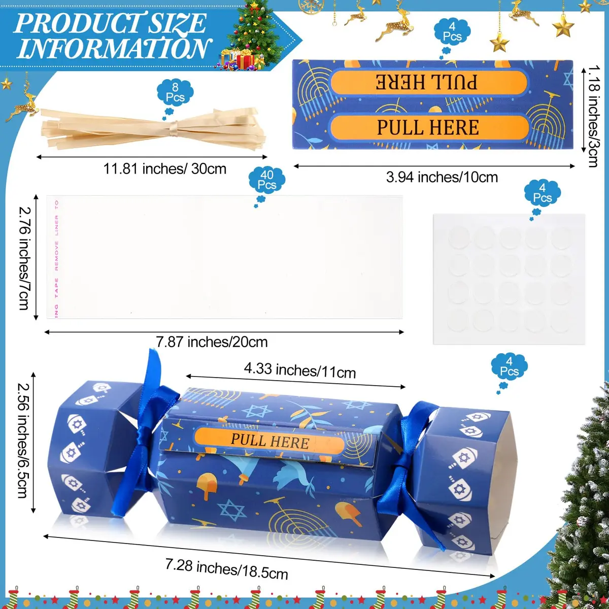 VioraWhite Hanukkah Money Pull Box Set | Festive Gift Boxes for Holiday Celebrations (70-120 chars) - view 2