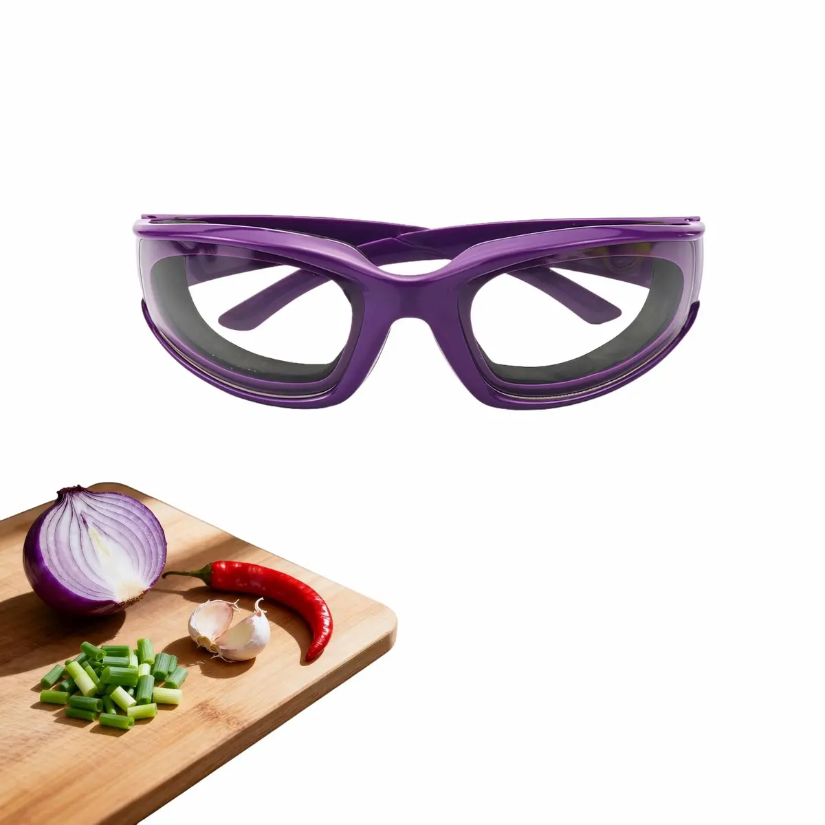 RyanDesign Tear-Free Onion Goggles, Anti Fog Kitchen Safety Glasses for Cutting Onions & Peppers - Windproof, Dustproof Protective Eyewear with Ultra-Light Frame for Cooking, Grilling(Purple) - main product image