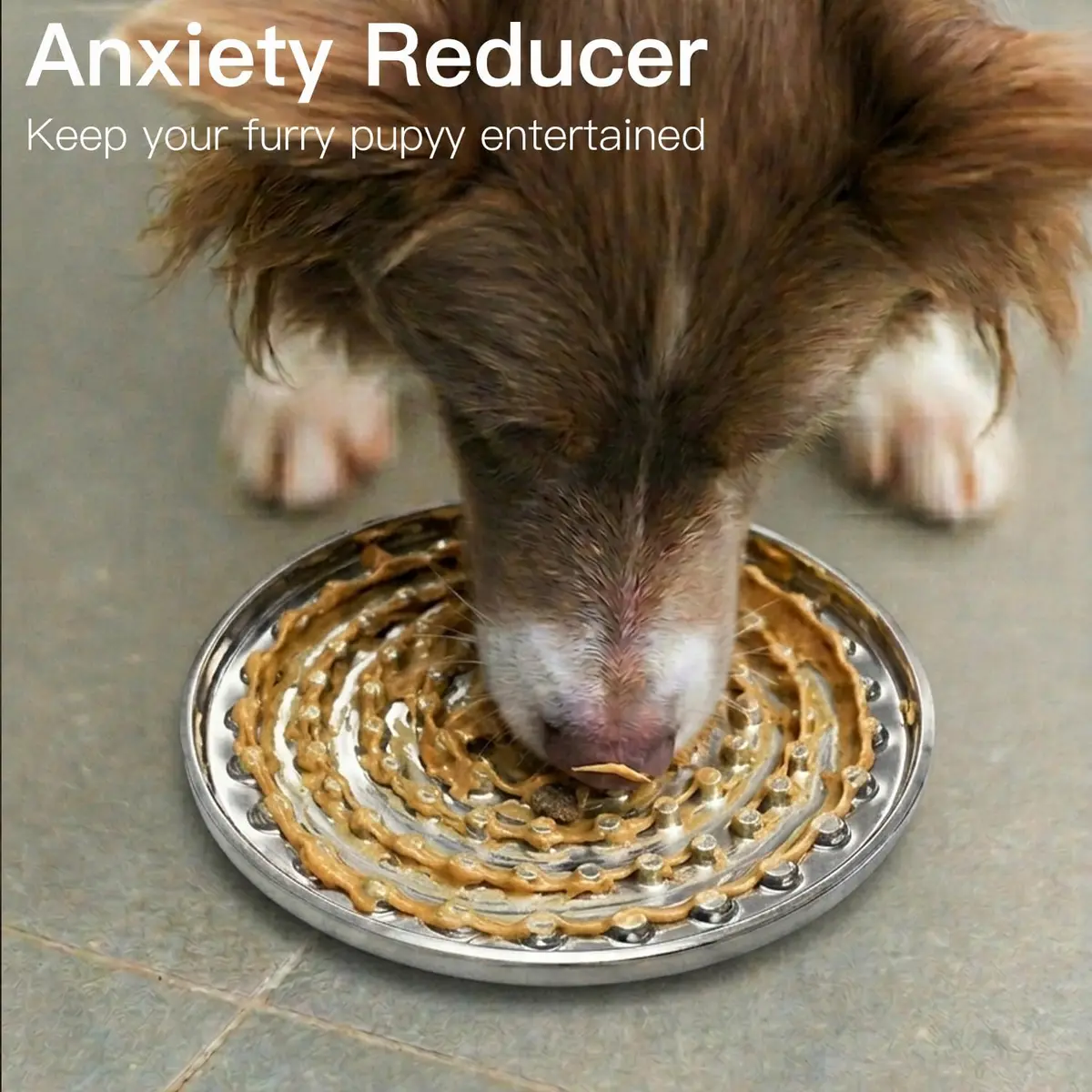 Feedoo Double Wall Stainless Steel Lick Mat for Dogs & Cats | Chew Proof Slow Feeder for Anxiety Relief & Puppy Enrichment - view 4