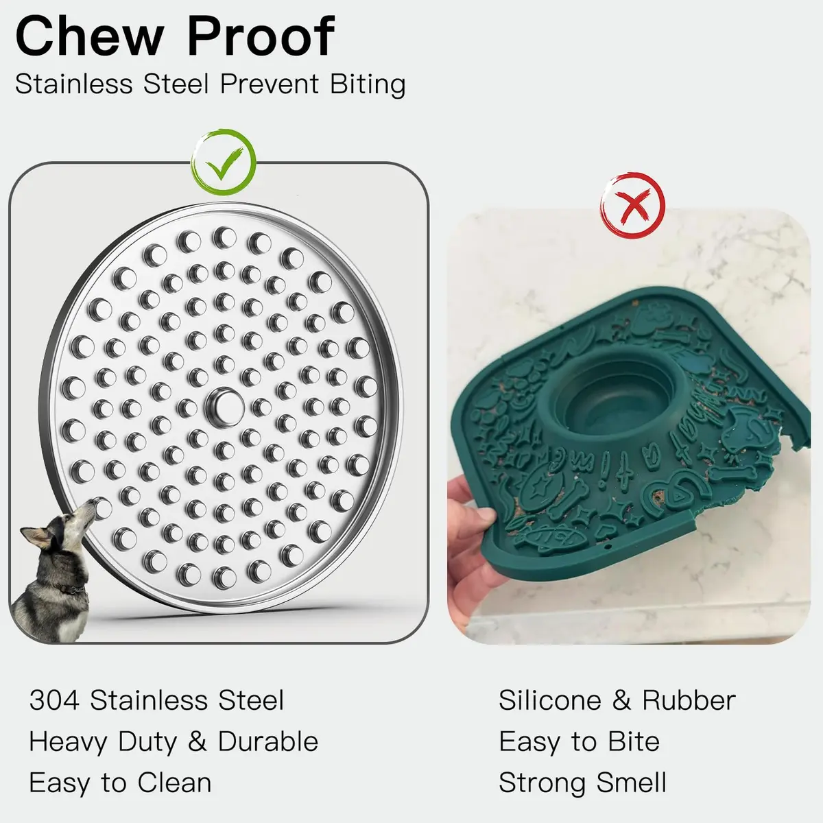 Feedoo Double Wall Stainless Steel Lick Mat for Dogs & Cats | Chew Proof Slow Feeder for Anxiety Relief & Puppy Enrichment - view 3