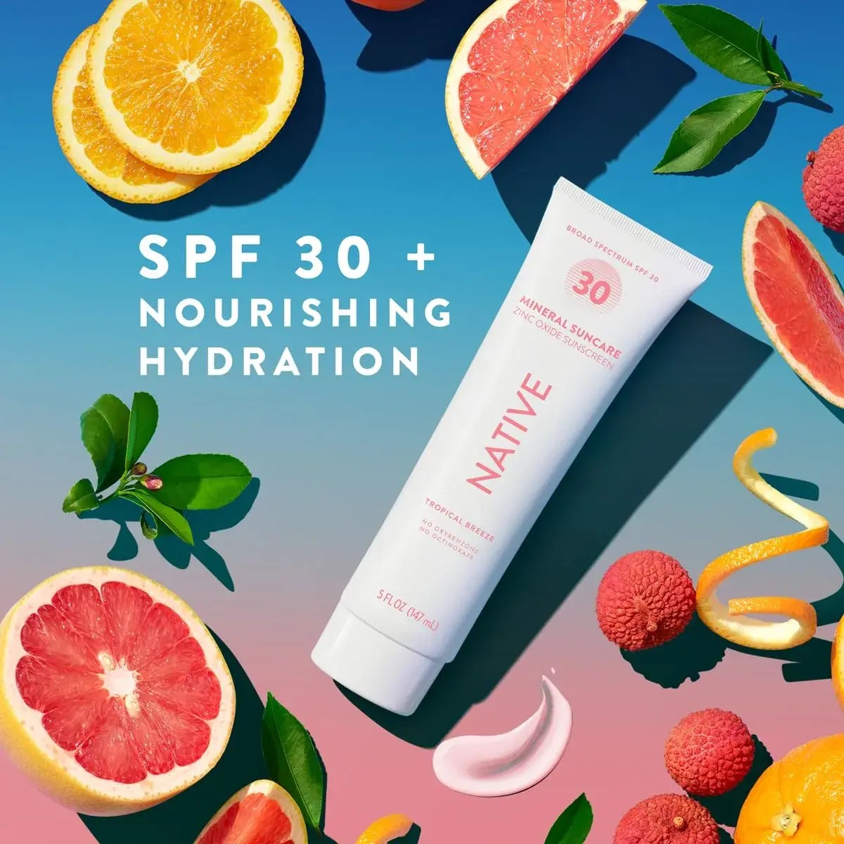 Native Sunscreen SPF 30 Zinc Oxide Lotion 148ml (5 Fl Oz) | Dermatologist Tested for Sensitive Skin - view 2