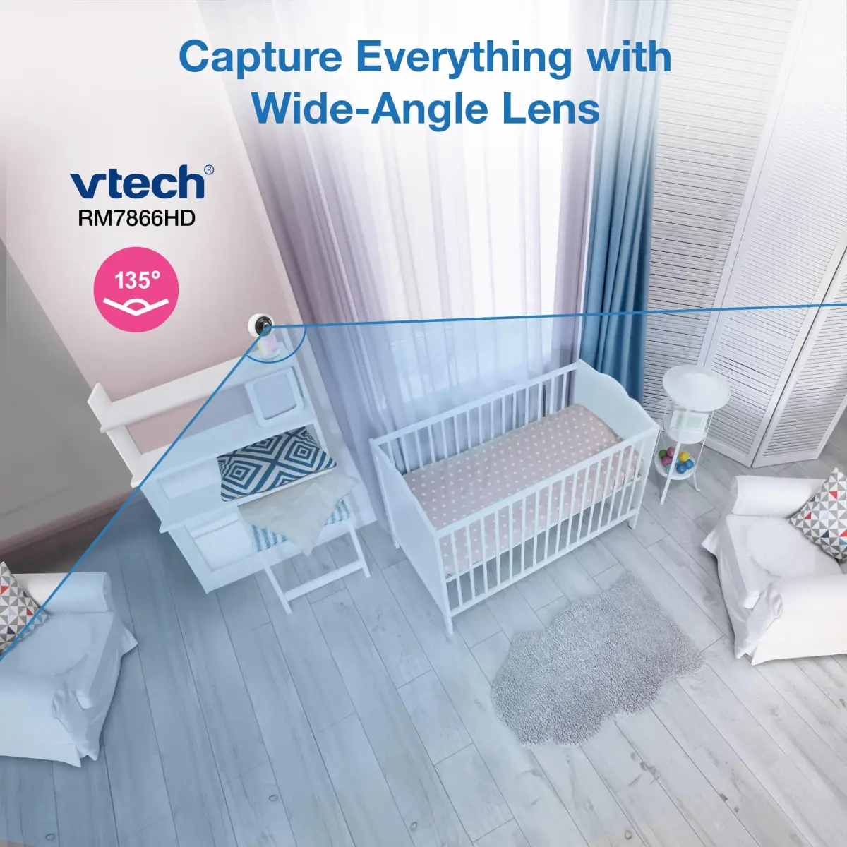 VTech Smart WiFi 7” HD Video Baby Monitor RM7866HD | Pan-Tilt-Zoom, 1080p App View, 2-Way Talk, Night Light - view 9