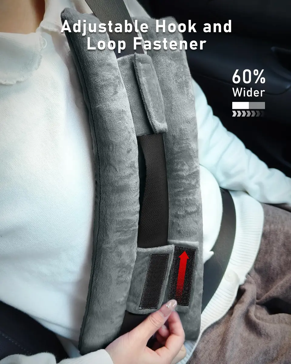 BELINOUS Hysterectomy Seat Belt Pillow Gray | Wider Coverage & Support for Post Surgery Comfort - view 5