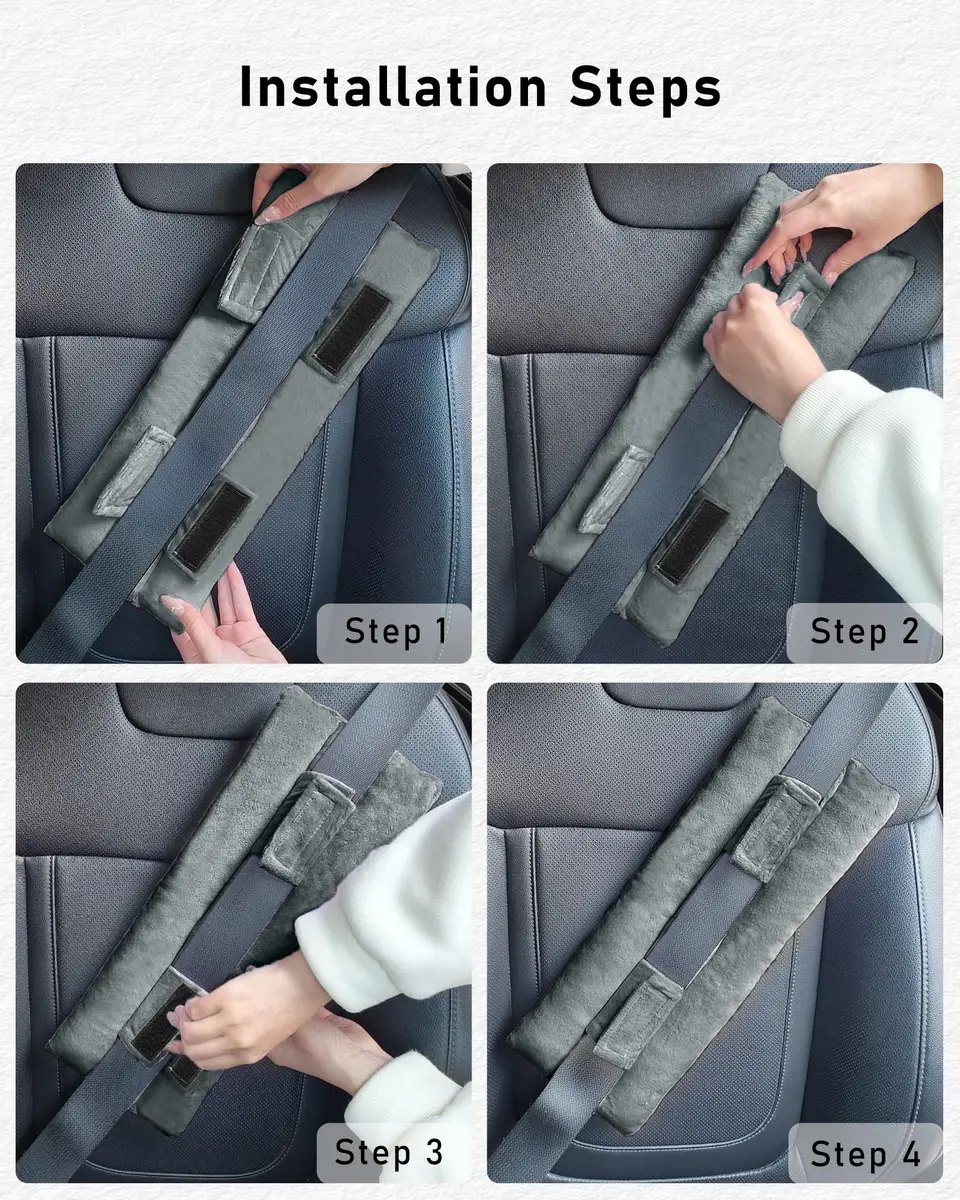 BELINOUS Hysterectomy Seat Belt Pillow Gray | Wider Coverage & Support for Post Surgery Comfort - view 8