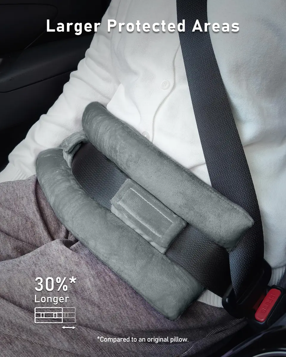 BELINOUS Hysterectomy Seat Belt Pillow Gray | Wider Coverage & Support for Post Surgery Comfort - view 3