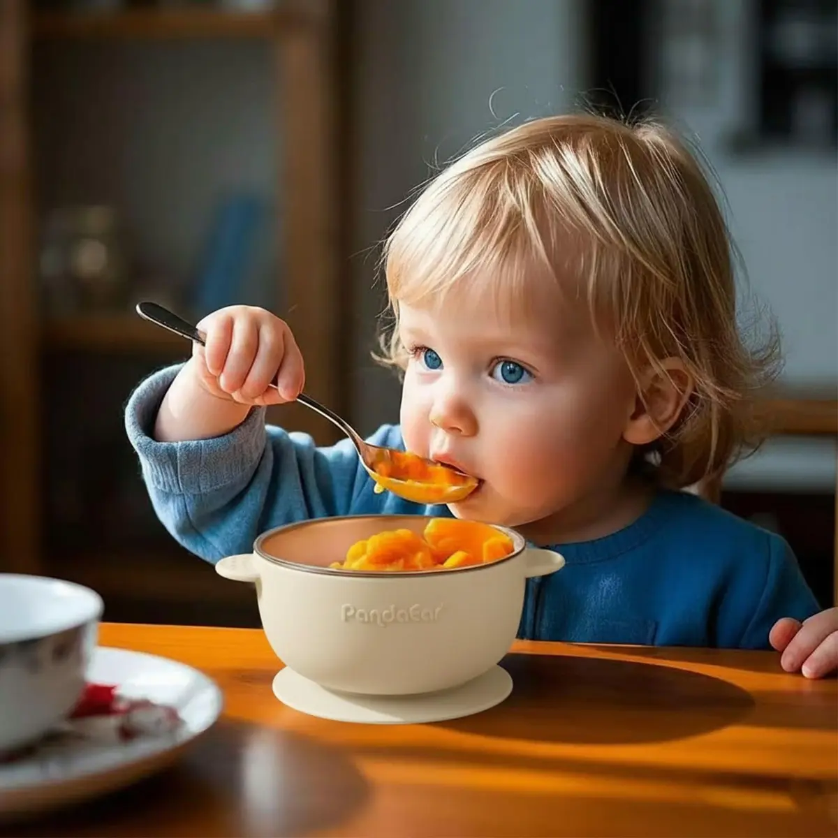 PandaEar 3 Pack Stainless Steel Baby Suction Bowls With Lids | Non-Slip, Shatterproof, Dishwasher Safe - view 2