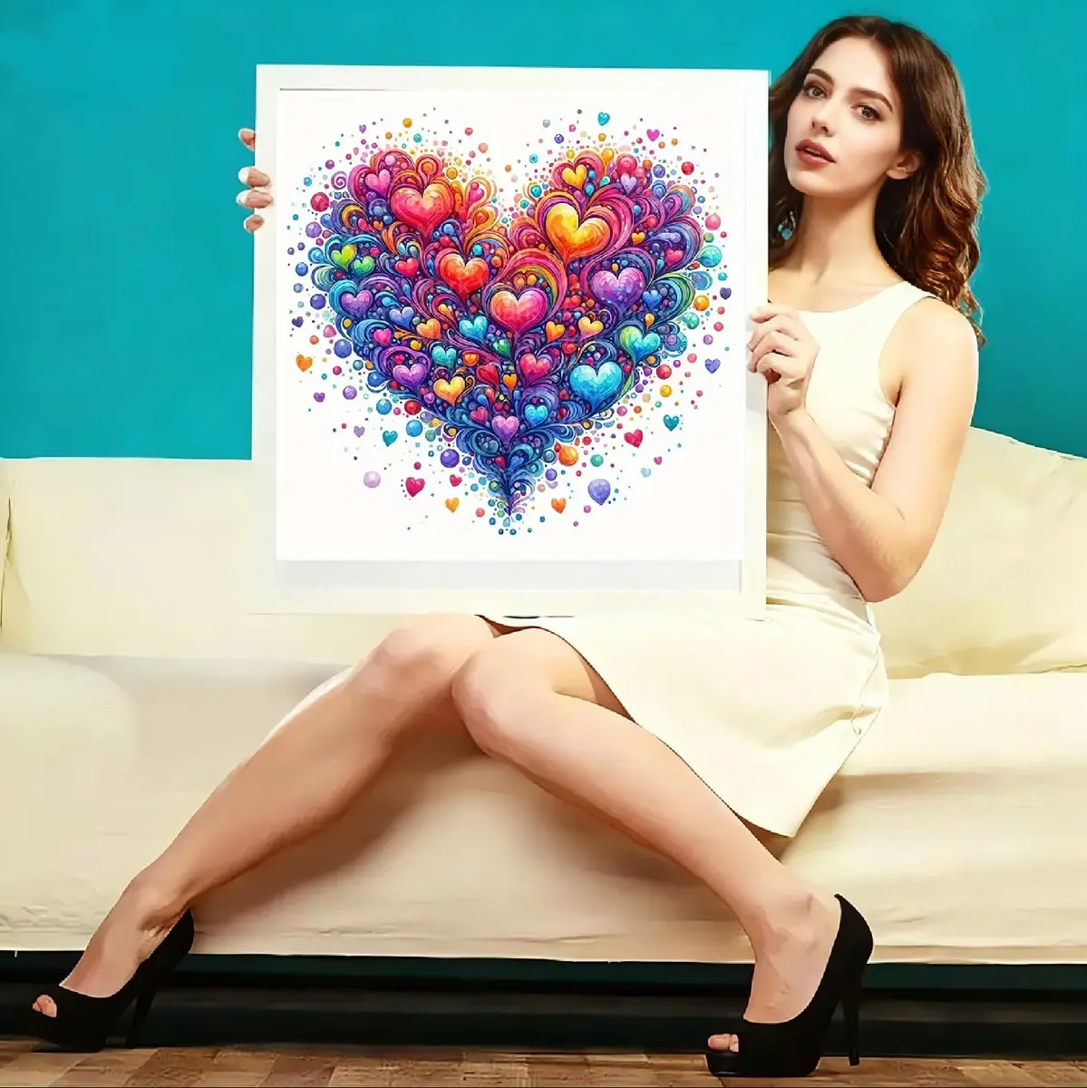JFYHAB 5D Heart Diamond Painting Kits for Adults | DIY Full Drill Gem Art for Home Decor 12x12inch - view 7