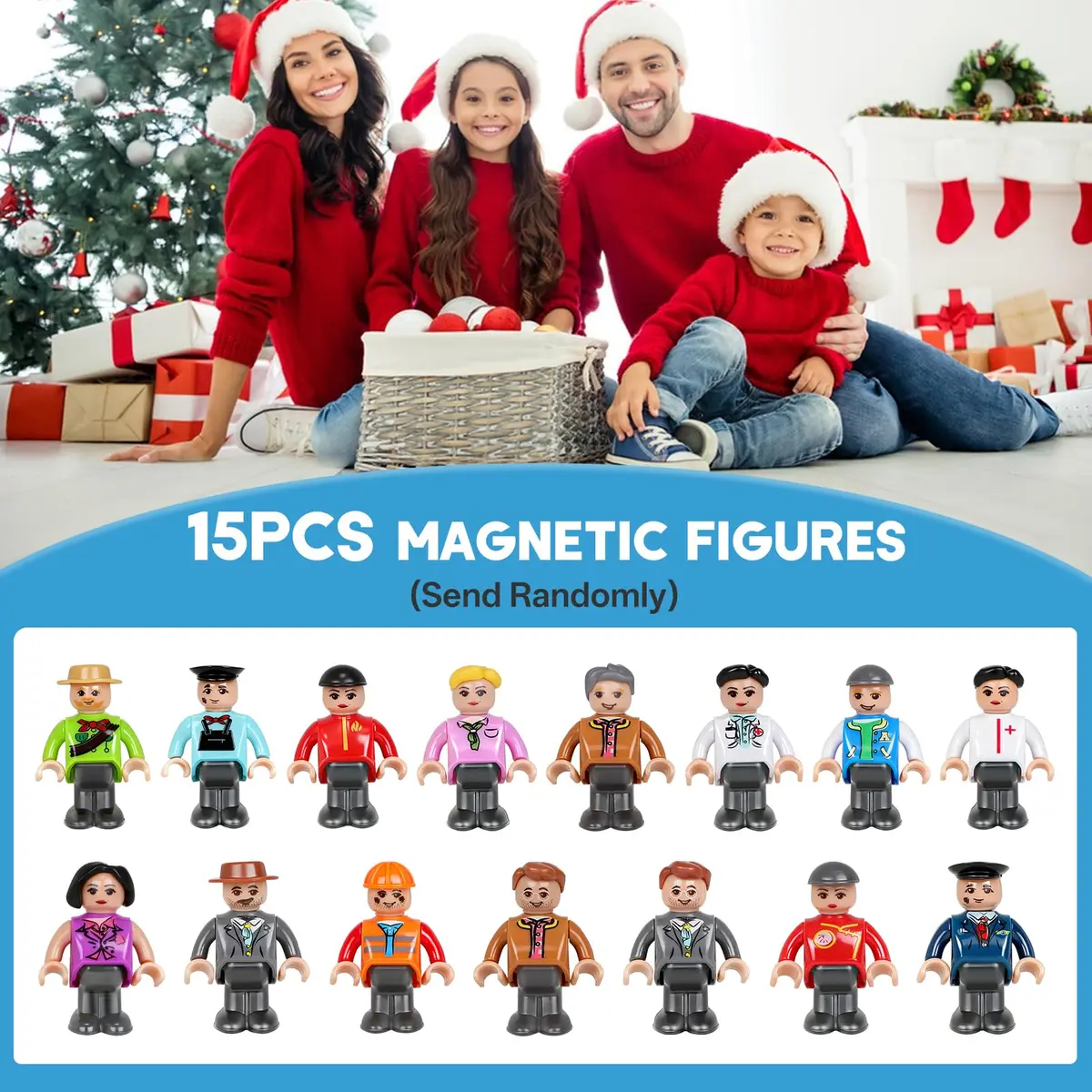 Landtaix Magnetic People Figures for Kids, 15PCS Community Helpers Toys | Magnetic Community Helpers Playset - view 6