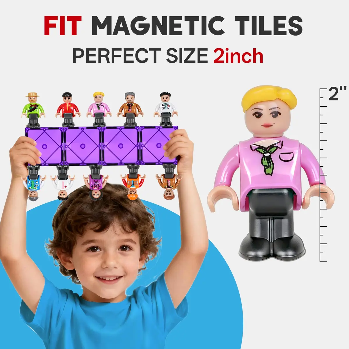 Landtaix Magnetic People Figures for Kids, 15PCS Community Helpers Toys | Magnetic Community Helpers Playset - view 2