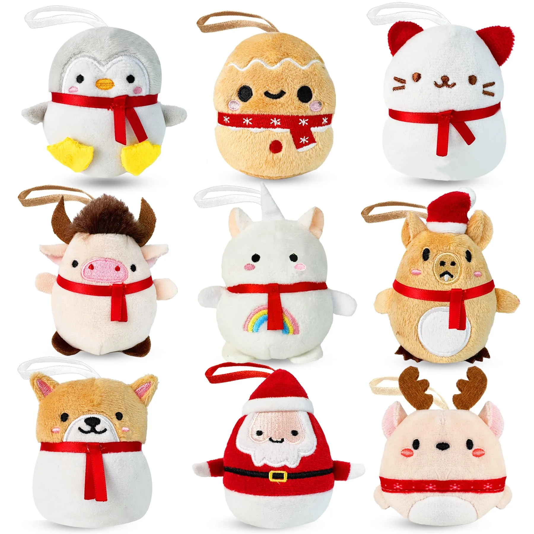 Rdogeia Christmas Mini Stuffed Animals (9 Pcs) | Festive Plush Toys for Kids - main product image