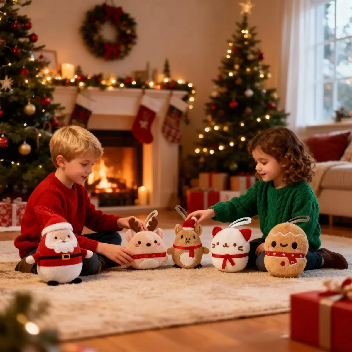 Rdogeia 9 Pcs Christmas Mini Stuffed Animals Toy Set | Festive Plush Figures for Kids 3-10 Years - view 7