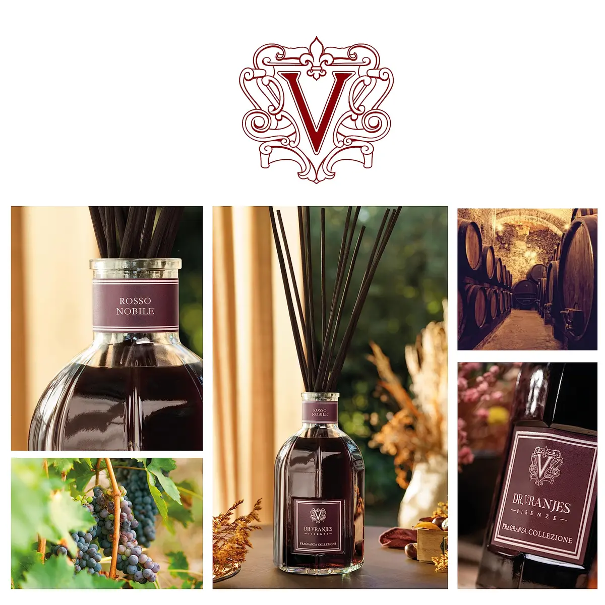 Dr. Vranjes Rosso Nobile 250 ml Reed Diffuser + Elegant Shopping Bag | Italian Luxury Home Fragrance - view 3