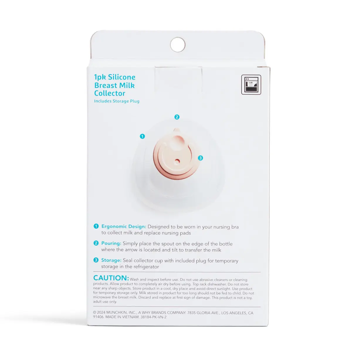 Munchkin Silicone Breast Milk Collector Cups with Storage Plug, 44ml (1.5 Fl Oz) | Discreet & Comfortable Leak Free - view 8