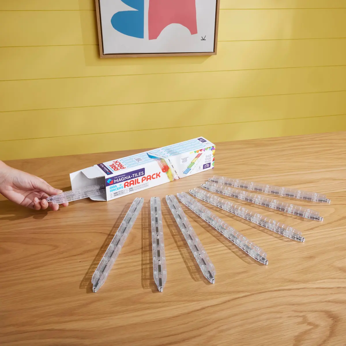 MAGNA-TILES Rail Racers Rail Pack Magnetic Construction Set 8 Pieces | STEM Learning Toy - view 5