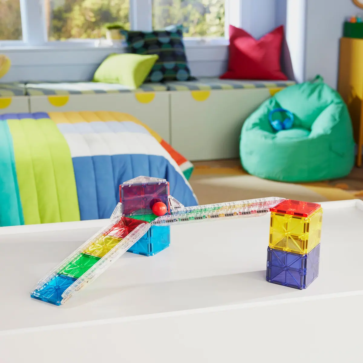 MAGNA-TILES Rail Racers Rail Pack Magnetic Construction Set 8 Pieces | STEM Learning Toy - view 3