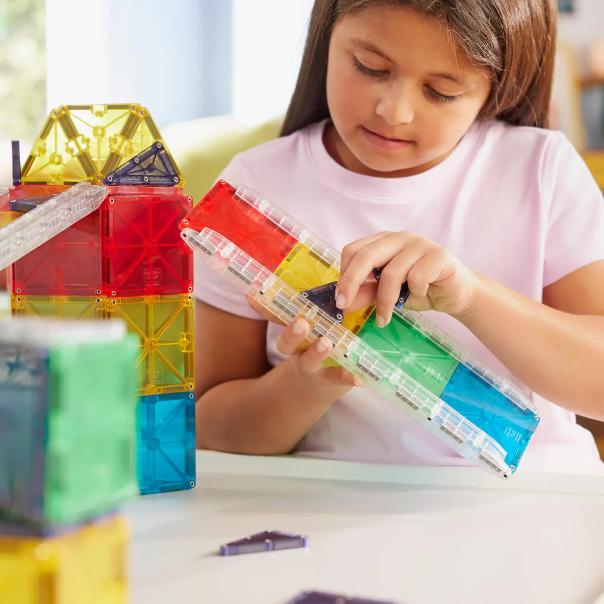 MAGNA-TILES Rail Racers Rail Pack Magnetic Construction Set 8 Pieces | STEM Learning Toy - view 4