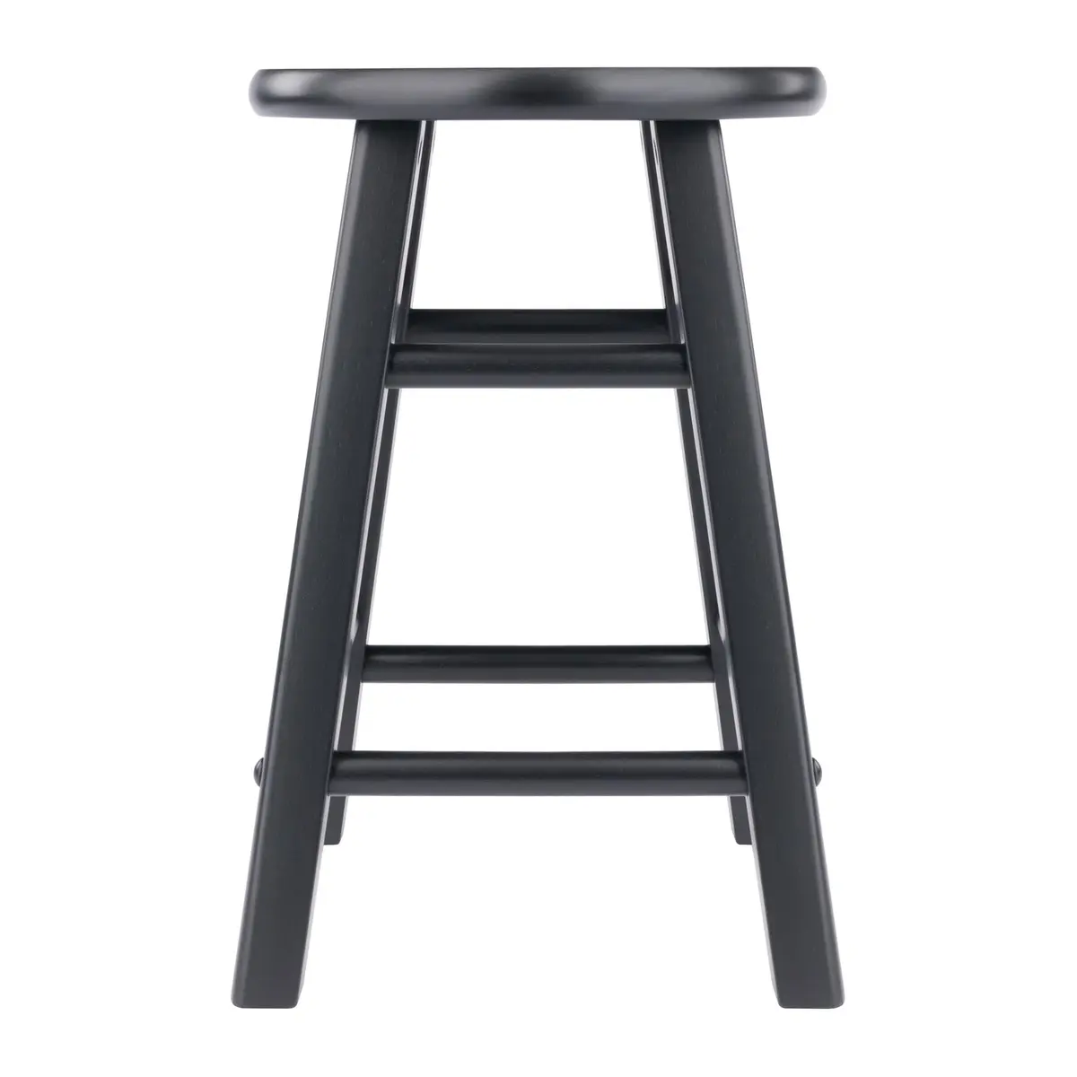 Winsome Element 2-piece Counter Stool Set | Solid Beech Wood, Classic Design, 18" Seat Height, Black Finish - view 4