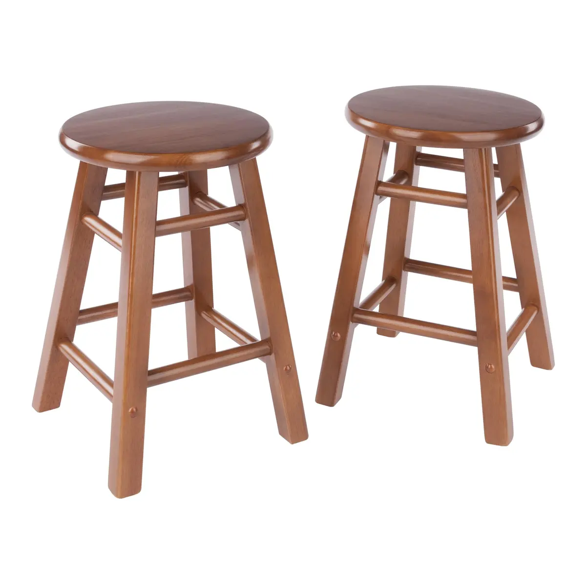 Winsome Element 2-piece Counter Stool Set | Solid Beech Wood, Teak Finish, 18" Seat Height - main product image