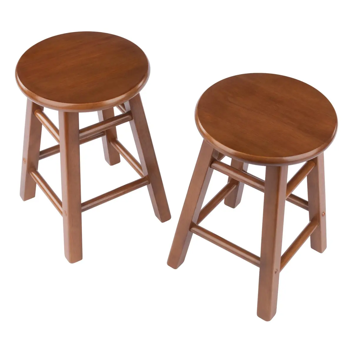 Winsome Element 2-piece Counter Stool Set | Solid Beech Wood, Teak Finish, 18" Seat Height - view 3