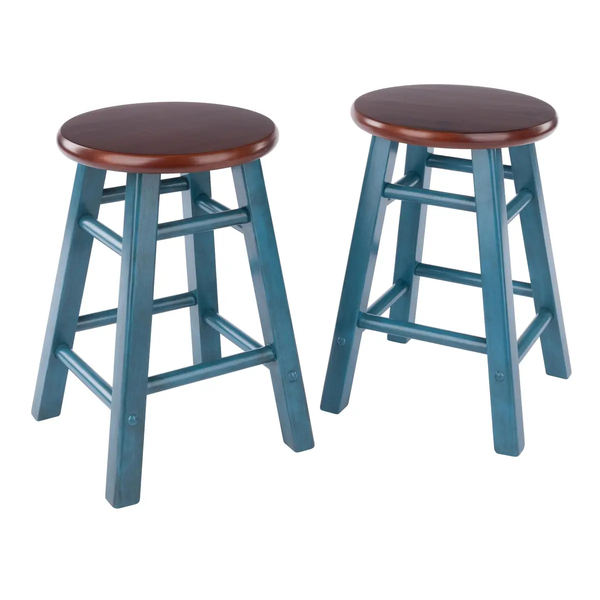 Winsome Element 2-piece Counter Stool Set | Solid Beech Wood, Elegant Walnut Finish, 18" Seat Height - main product image